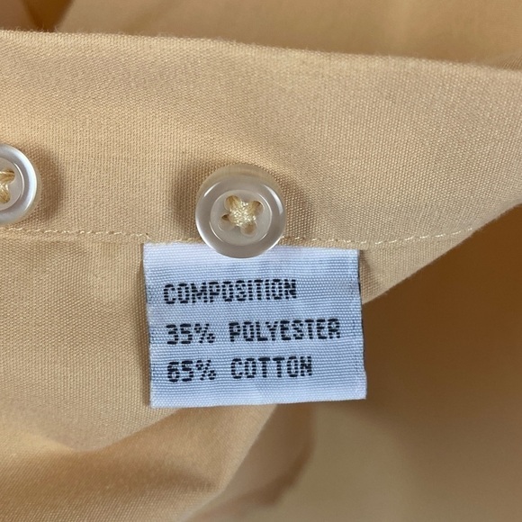 Imani Uomo Long Sleeve Button Down Shirt Men's XXL (18-18.5 34/35) Yellow Gold - Picture 7 of 8